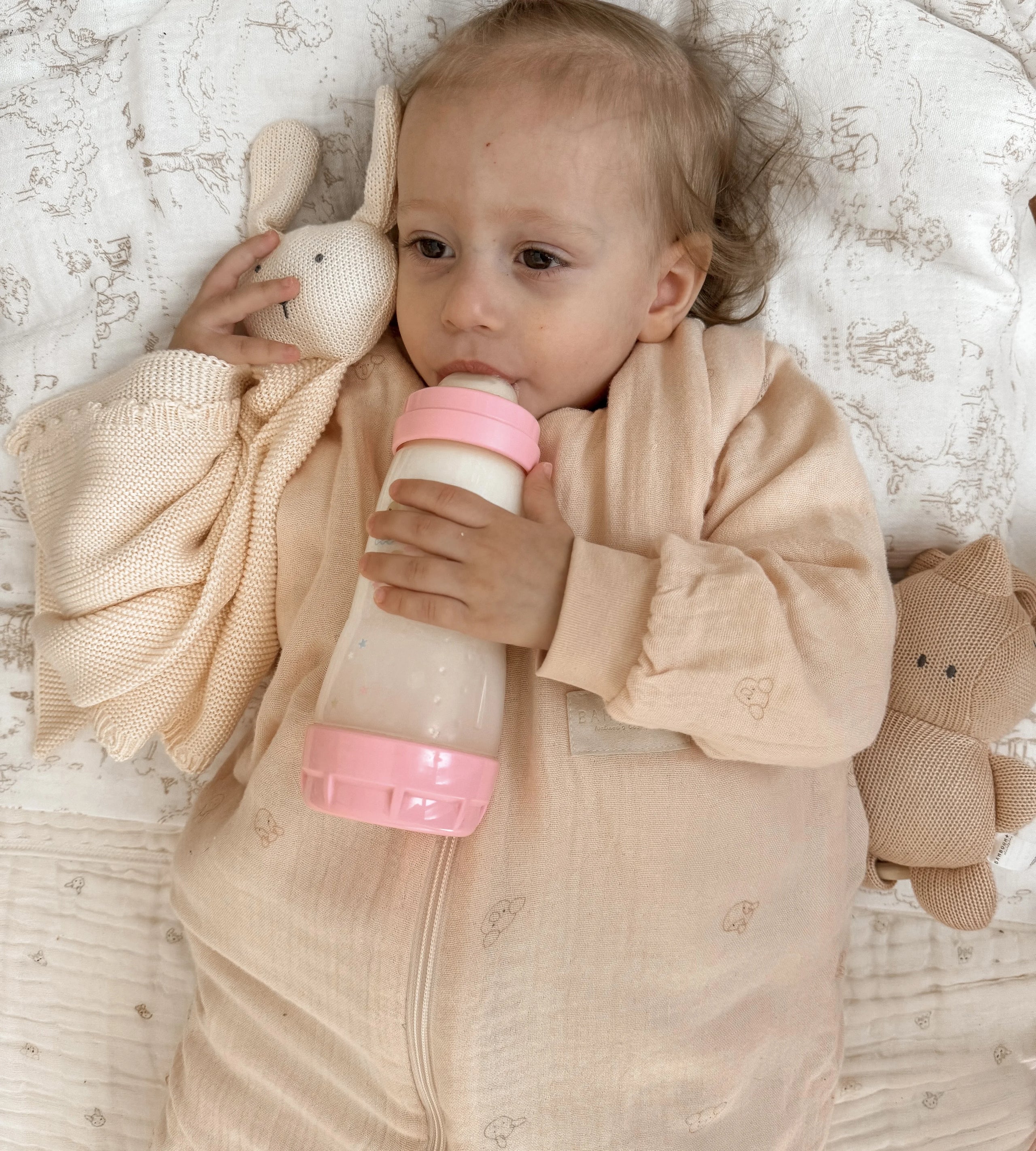 Sacco nanna neonato Combi 18-36M- TOG 2.2 con maniche e piedini - ANIMAL FRIENDS PINK 304